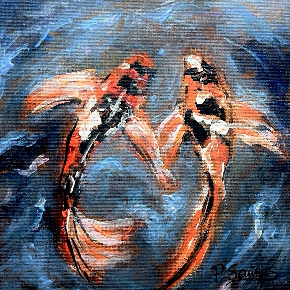 Orange and Black Koi Fish Art Print